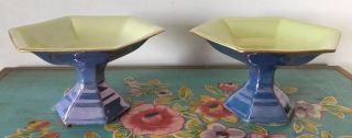 Vintage B & Co.  Limoges France Footed China Hexagonal Bowls