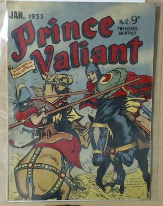 Australian Prince Valiant Comic Book No.  12 Htf Early 1950s Vintage