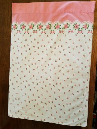 Vintage Pillow Cases,  Set Of 2,  Pink And White,  No Stains Or Rips