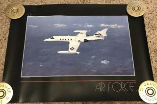 Vintage 1980’s Us Air Force C - 21 Learjet Model 35 Poster,  Rolled,  17x23