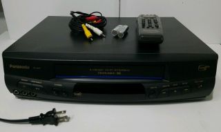 Panasonic Vcr Vhs Player Complete With Remote,  Cables Pv - 8451