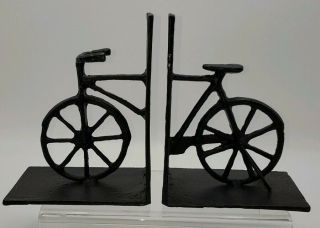 Midwest Cbk Iron Bookends Vintage Bicycle Black L - Shaped 6.  5 " H Decorative