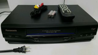 Panasonic Vcr Vhs Player Complete With Remote,  Cables Pv - V4520