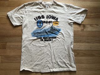 Vintage 1984 Northstar Uss Iowa BB - 61 “The Big Stick Is Back ” T Shirt Size M 2