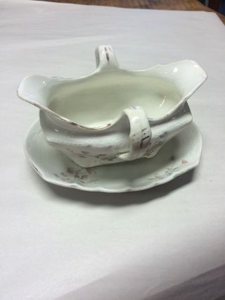 Syracuse China O.  P.  Co Vintage Gravy Boat With Underplate