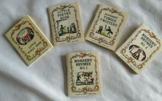Set Of A " Mighty Midget " Miniature Books Nursery Rhymes Tongue Twisters Etc