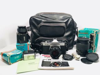 Vintage Ashai Pentax K1000 Film Camera 1:2 50mm Bundle With Lens Bag