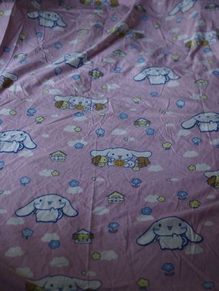 Vtg Sanrio Cinnamoroll Sheet Crib Toddler Fitted Sheet 100 Poly Scrap Fabric