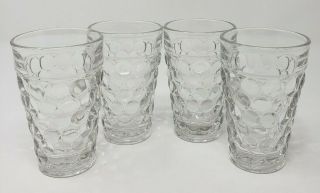 Westmoreland Thousand Eye Clear Flat Juice Glasses Set Of 4 Vintage H 4 " /5 Oz