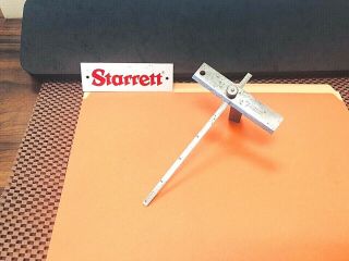 Vintage Starrett No.  46 Depth Gage With 6 " Steel Ruler In 32nds & 64ths Grad.  Usa