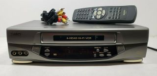 Sanyo 4 - Head Hifi Stereo Vcr Vhs Player Vwm - 668 With Remote And Cables