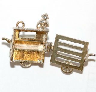 Opening Organ Grinder Monkey Sterling Silver Vintage Bracelet Charm 2