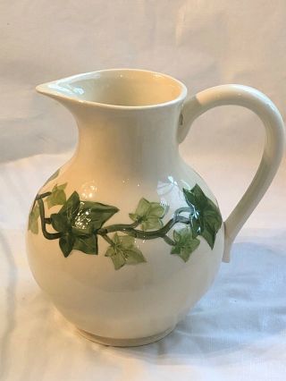 Vintage Franciscan Earthenware Milk Pitcher 7 1/2” Tall Ivy Green Usa 68 - 73
