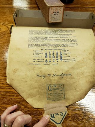 Vintage Qrs Player Piano Roll,  Signed By Harry Snodgrass,  In Shade Of Apple Tree
