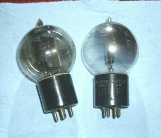 One Western Electric 205 - D And 101f Vacuum Tube - Tennis Ball Shape