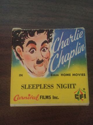Vintage Movie Reel 8mm Carnival Films Charlie Chaplin Sleepless Night