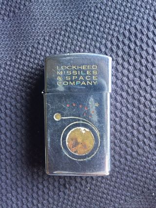 Vintage Lockheed Missiles&space Company Zippo Lighter Tobacco Advertisement