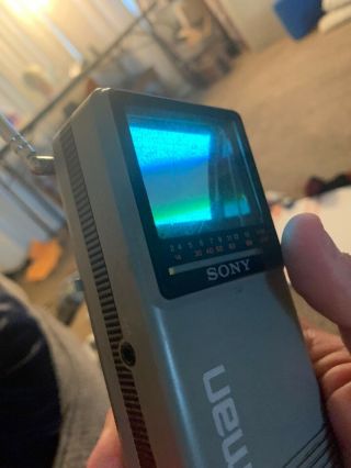 VINTAGE SONY FD - 10A WATCHMAN PORTABLE BATTERY OPERATED HANDHELD TELEVISION TV 3