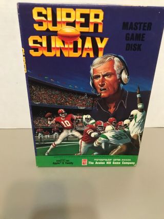 Vintage Sunday 1985 Avalon Hill Disk Game For Apple Ii Computers