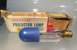 Vintage Sylvania Projector Lamp Blue Top Bulb 300w 120v 25hr W/box
