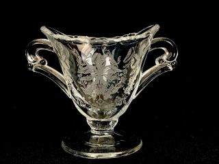 Vintage Heisey Orchid Etched Elegant Glass Mini Individual Open Sugar Bowl 2 - 3/4