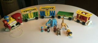 Vintage Fisher Price Little People 1970’s Circus Train 991 Complete,  Extra Car
