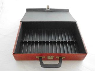 Vintage Red Faux Leather Audio Tape Cassette Storage Case For 32 Cassette Tapes