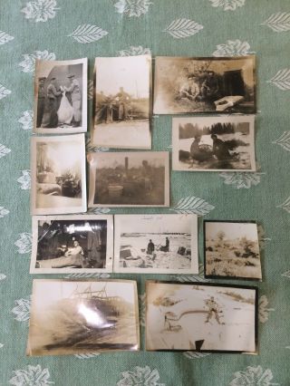 Vintage Black And White Photographs Ww2 Army Life,  Tomb On Okinawa Base 1710