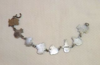 Vintage 1920 ' s Child ' s Sterling Silver Bracelet W/Story Book Characters 4