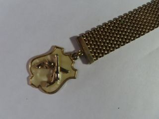 Vintage Swank Gold Tone Watch Fob With Crossed Pistols