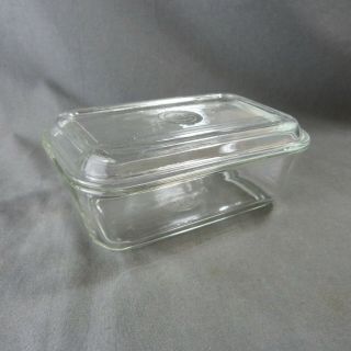 Vintage Duralex French Pyrex Glass Butter Dish - Middle 20th Century