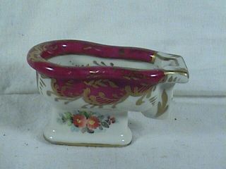 Vintage Hand Painted Porcelain Bath Tub Trinket Box/dish Flower Motif,  Hallmark?