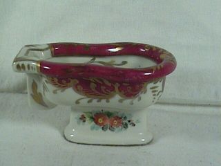 Vintage Hand Painted Porcelain Bath Tub Trinket Box/Dish Flower Motif,  Hallmark? 2