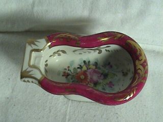 Vintage Hand Painted Porcelain Bath Tub Trinket Box/Dish Flower Motif,  Hallmark? 3