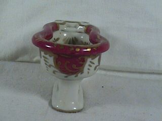 Vintage Hand Painted Porcelain Bath Tub Trinket Box/Dish Flower Motif,  Hallmark? 4