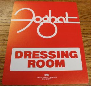 Vintage Otto Backstage Concert Door Sign Foghat Dressing Room Red