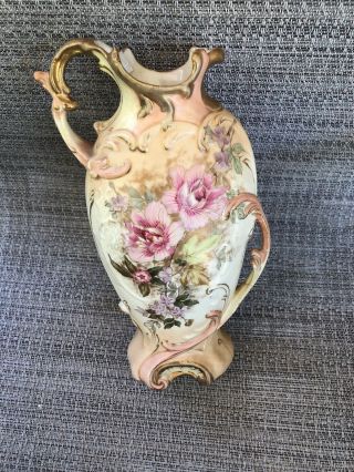 Vintage Made In Austria Hand Painted Floral Bouquet Vase