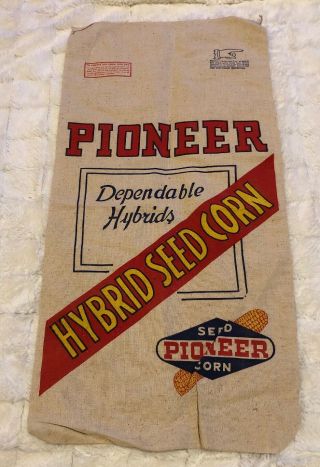 Vintage Pioneer Hybrid Seed Corn Seed Feed Sack Bag