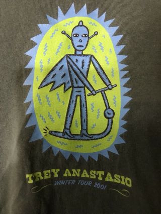 Vintage Trey Anastasio Band Winter Tour 2001 T - Shirt Medium Phish Concert Dates