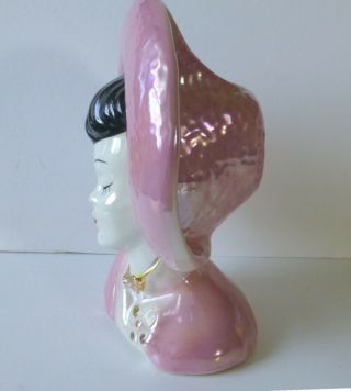 Vintage Oriental Lady Head Vase 7 