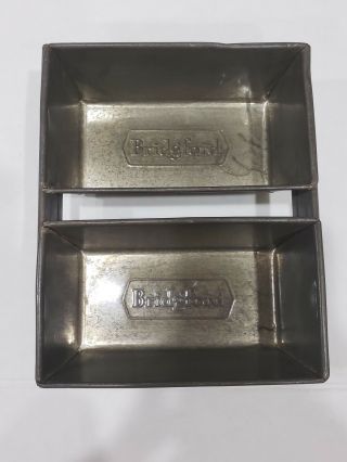 Vintage Bridgford Industrial Dual Loaf Mini Bundt Pan Tins.  Each Pan 6 " × 3.  5 "