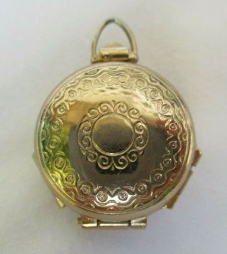 CORO Vintage Locket 4 Picture Fold Out Gold Tone 5