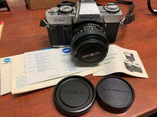Minolta Xg - 1 50mm Slr Camera 45mm Leather Case & Manuals