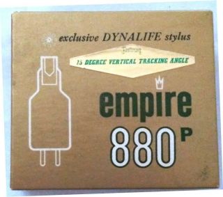 Empire 880 P Stereo Cartridge W.  Dynalife Stylus,  Box,  More For Vint.  Turntable