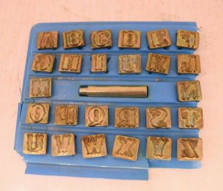 Vintage Craftool Co 1 " 3 - D Alphabet Set Leather Tooling Stamps Craft Tool
