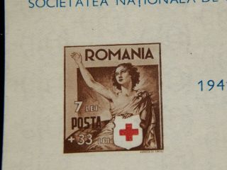 Vintage Stamp,  1941 ROMANIA RED CROSS SOUVENIR SHEET,  MNH,  RO B169,  Semi - Postal 4