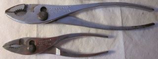 Vintage Crescent Brand 2 Pc Slip Joint Pliers: G - 210 10 " & G - 26 6 - 1/2 ",  U.  S.  A.