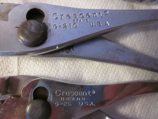Vintage Crescent Brand 2 Pc Slip Joint Pliers: G - 210 10 