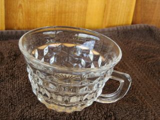 12 Vintage FOSTORIA AMERICAN GLASS PUNCH CUPS FLARED RIM ' D ' HANDLE 4