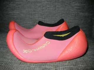 Vtg Okespor Bright Pink Neoprene Aqua Socks Water Beach Shoes Sz 3 Kids Youth